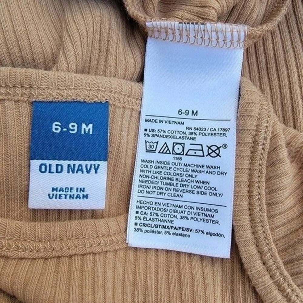 Old Navy Brown Cotton Ribbed Bodysuit & Pants 2 Piece Set Size‎ 6-9m Baby Boys